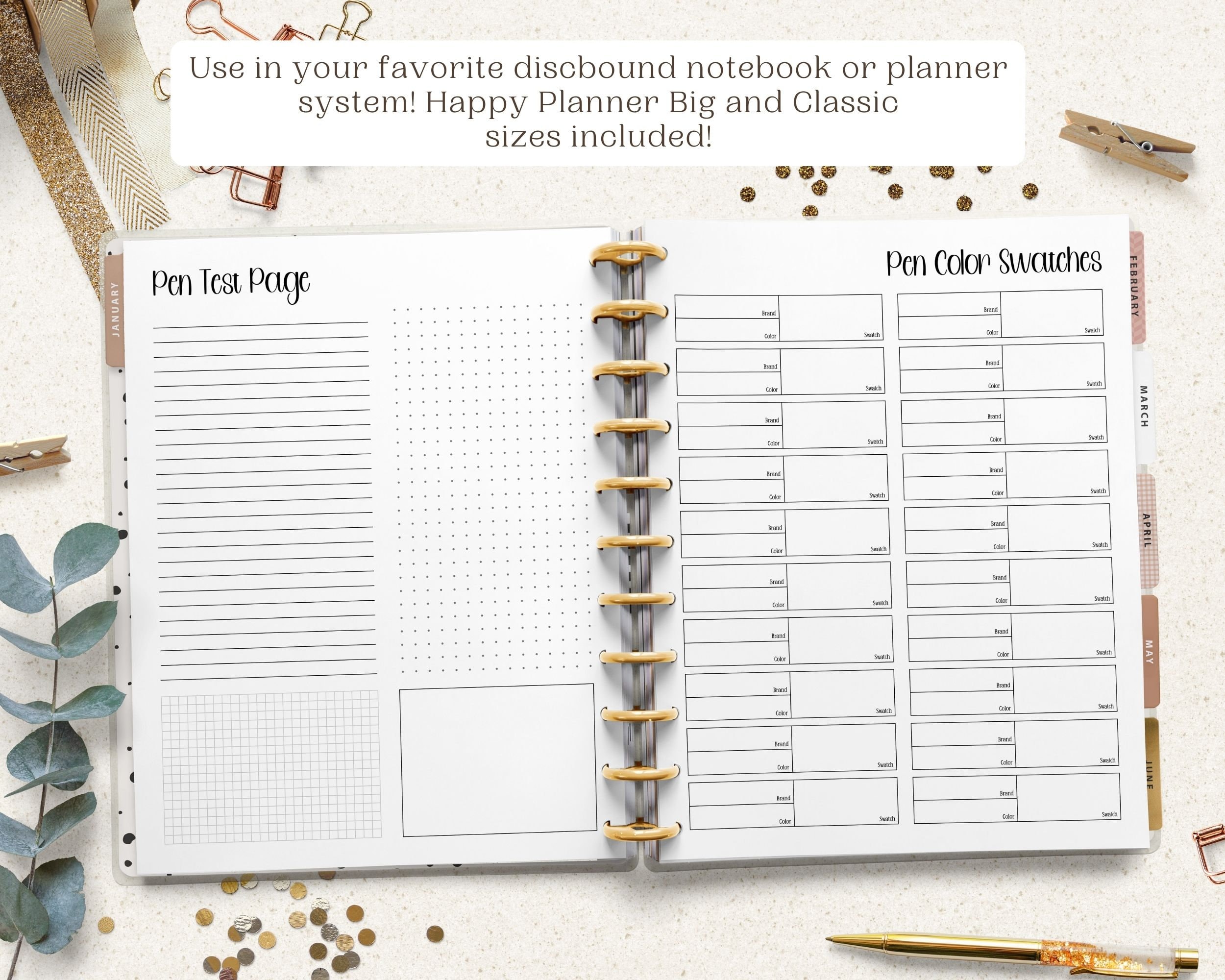 Panner Post Collection Pen Collection and Color Swatch Planner Planner Pen Testing - Etsy
