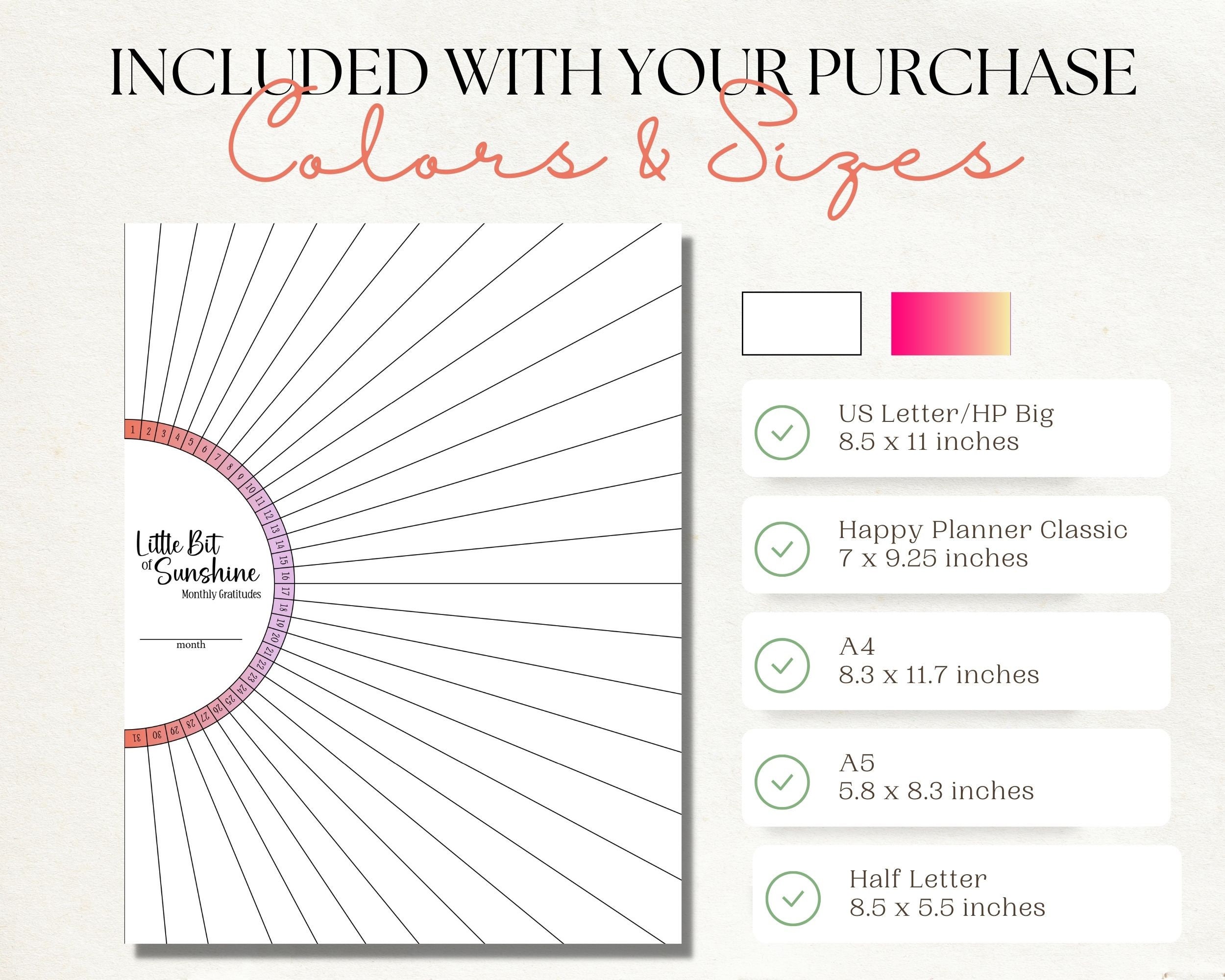 Daily Gratitude Planner Printable Template, Digital Gratitude Tracker ...
