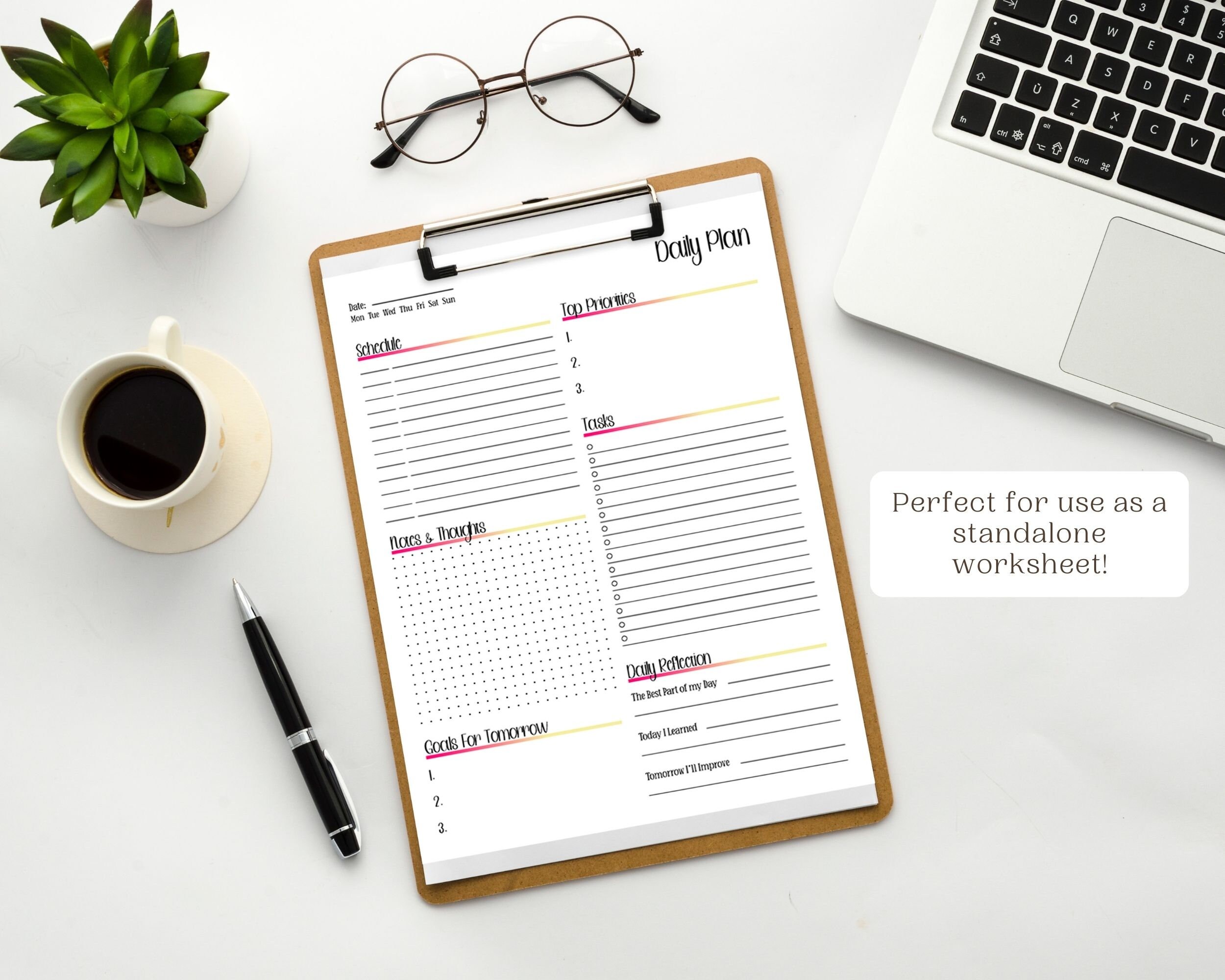 Daily Planner Printable Template, ADHD Digital Planner, to Do List PDF ...