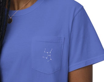 Virgo T-shirt, Virgo, minimalistic, Constellation, zodiac t-shirt, zodiac, shirt, t-shirt, t-shirt with a pocket, comfort colors