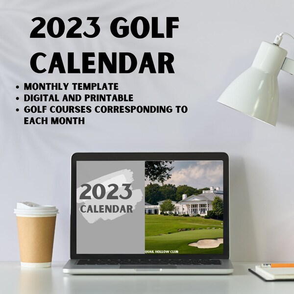 Golf iPad Monthly Calendar Etsy