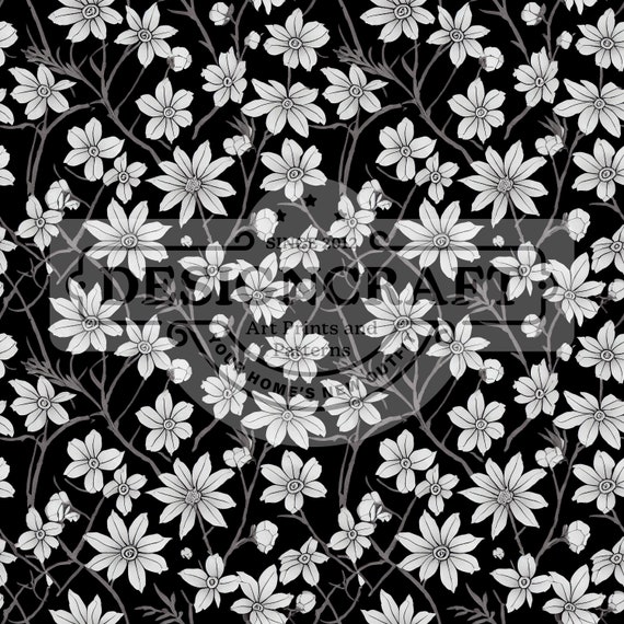 black and white floral seamless pattern for for fabric printing, scrapbook  paper, wrapping paper, textiles and fabric print. Stock Vector