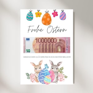 Cadeau en espèces pour Pâques I Joyeuses Pâques I Cadeau de Pâques I Cadeau de dernière minute I Premier million I Cadeau en espèces personnalisé I Télécharger les enfants