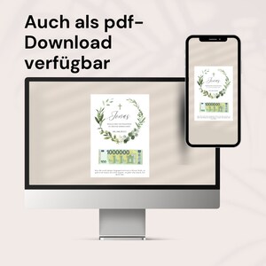 Geschenk zur Kommunion I personalisiert mit Namen und Datum I Geldgeschenk zur heiligen Kommunion I Konfirmation I erste Million I download Bild 7