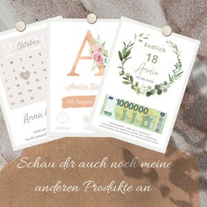 Geschenk zur Kommunion I personalisiert mit Namen und Datum I Geldgeschenk zur heiligen Kommunion I Konfirmation I erste Million I download Bild 9