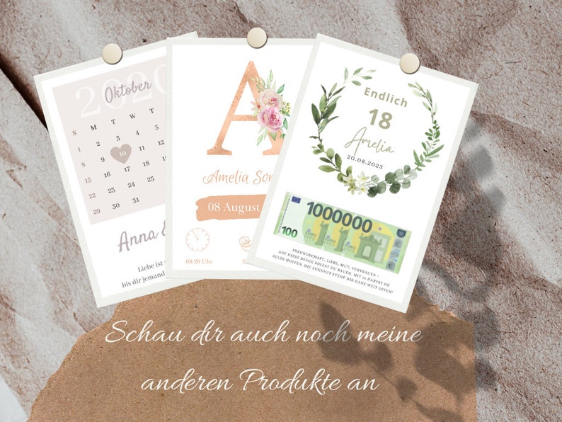 Geschenk zur Kommunion I personalisiert mit Namen und Datum I Geldgeschenk zur heiligen Kommunion I Konfirmation I erste Million I download Bild 9