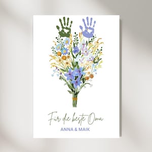 Gift Grandma and Grandpa Birthday Handprint Children Baby Handprint Grandparents Grandchildren Mother&#39;s Day Father&#39;s Day Handprint Baby DIY Gift