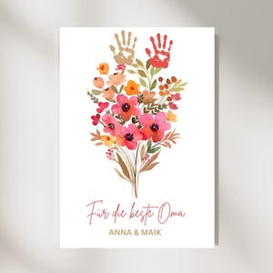 Gift Grandma and Grandpa Birthday Handprint Children Baby Handprint Grandparents Grandchildren Mother&#39;s Day Father&#39;s Day Handprint Baby DIY Gift