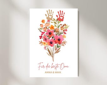 Gift Grandma and Grandpa Birthday Handprint Children Baby Handprint Grandparents Grandchildren Mother's Day Father's Day Handprint Baby DIY Gift