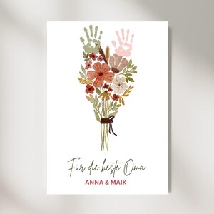 Gift Grandma and Grandpa Handprint Children Baby I Handprint Grandparents Grandchildren I Mother&#39;s Day Father&#39;s Day l Handprint Baby l DIY Gift