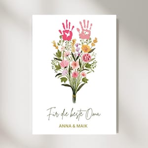 Gift Grandma and Grandpa Handprint Children Baby I Handprint Grandparents Grandchildren I Mother&#39;s Day Father&#39;s Day l Handprint Baby l DIY Gift
