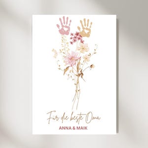 Gift Grandma and Grandpa Handprint Children Baby I Handprint Grandparents Grandchildren I Mother&#39;s Day Father&#39;s Day l Handprint Baby l DIY Gift