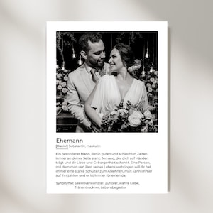Definition Poster Ehemann I Geschenk Ehemann I Hochzeitsgeschenk I Geschenk Brautpaar I Jahrestag Verlobung I Hochzeitstag I personalisiert