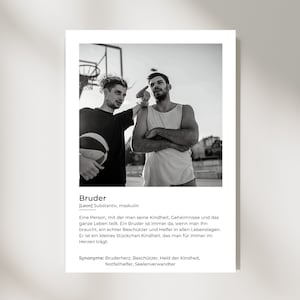 Definition Poster Bruder I Geschenkideen Geburtstag I Poster personalisiert I Geschenk Bruder I Geschwister I Download I