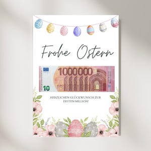 Geldgeschenk voor Pasen I Prettig Pasen I Paasgeschenk I Last-minute geschenk I Eerste miljoen I Gepersonaliseerd geldgeschenk I Download kinderen