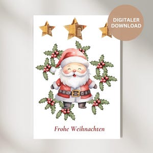 Money gift Christmas Santa Claus I Wish fulfiller Last Minute Christmas gift money I Poster instant download I Best friend