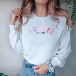 Personalisiertes Tante Sweatshirt mit Datum Auntie Geschenkideen Geburtstag Geschenk Tante Weihnachten Geschenk für Sie Muttertag Freundin