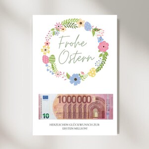 Geldgeschenk voor Pasen I Prettig Pasen I Paasgeschenk I Last-minute geschenk I Eerste miljoen I Gepersonaliseerd geldgeschenk I Download kinderen