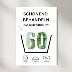 Geldgeschenk zum 60. Geburtstag I schonend behandeln I Geld kreativ verschenken | Das gute Stück ist 60 | Last-Minute Geschenk Geburtstag