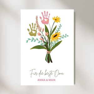 Gift Grandma and Grandpa Handprint Children Baby I Handprint Grandparents Grandchildren I Mother&#39;s Day Father&#39;s Day l Handprint Baby l DIY Gift