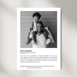 Definition Poster Bonuspapa I Geschenkideen Vatertag I Download I Poster personalisiert I Geschenk Lieblingsmensch