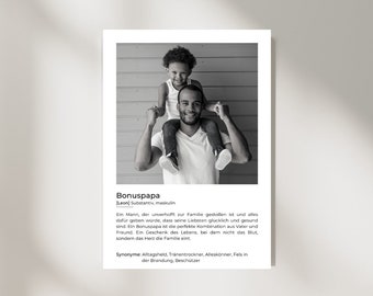 Definition Poster Bonuspapa I Gift ideas Father's Day I Download I Poster personalized I Gift favorite person