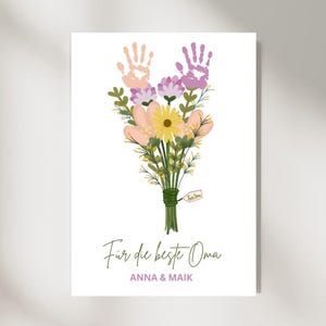 Gift Grandma and Grandpa Birthday Handprint Children Baby Handprint Grandparents Grandchildren Mother&#39;s Day Father&#39;s Day Handprint Baby DIY Gift