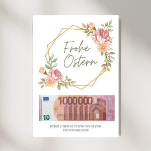 Geldgeschenk voor Pasen I Prettig Pasen I Paasgeschenk I Last-minute geschenk I Eerste miljoen I Gepersonaliseerd geldgeschenk I Download kinderen