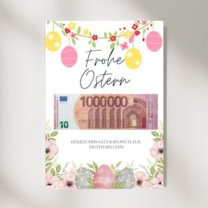 Geldgeschenk voor Pasen I Prettig Pasen I Paasgeschenk I Last-minute geschenk I Eerste miljoen I Gepersonaliseerd geldgeschenk I Download kinderen