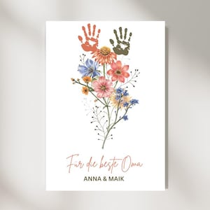 Gift Grandma and Grandpa Birthday Handprint Children Baby Handprint Grandparents Grandchildren Mother&#39;s Day Father&#39;s Day Handprint Baby DIY Gift