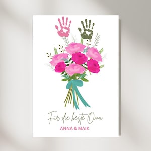 Gift Grandma and Grandpa Handprint Children Baby I Handprint Grandparents Grandchildren I Mother&#39;s Day Father&#39;s Day l Handprint Baby l DIY Gift