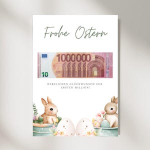 Geldgeschenk zu Ostern I Frohe Ostern I Ostergeschenk I Last-Minute Geschenk I Erste Million I Geldgeschenk personalisiert I Download Kinder