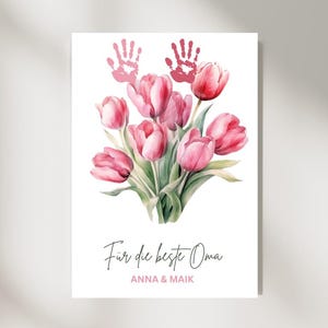 Gift Grandma and Grandpa Birthday Handprint Children Baby Handprint Grandparents Grandchildren Mother&#39;s Day Father&#39;s Day Handprint Baby DIY Gift