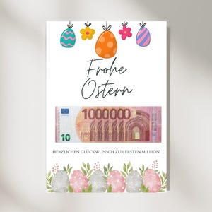 Geldgeschenk voor Pasen I Prettig Pasen I Paasgeschenk I Last-minute geschenk I Eerste miljoen I Gepersonaliseerd geldgeschenk I Download kinderen