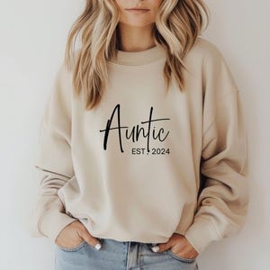 Tante Sweatshirt Personalisiert mit Datum I Auntie Geschenkideen Geburtstag I Geschenk Tante Weihnachten I Geschenk für Sie I Muttertag