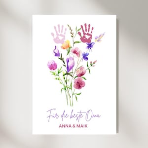 Gift Grandma and Grandpa Handprint Children Baby I Handprint Grandparents Grandchildren I Mother&#39;s Day Father&#39;s Day l Handprint Baby l DIY Gift