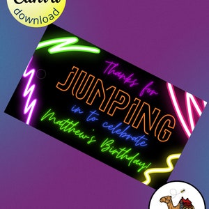 Jump Birthday Favor Tags
