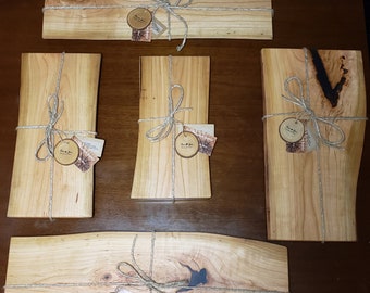 Handmade Cherry Wood Live Edge Charcuterie Board | Rustic Farmhouse Decor kitchen supplies