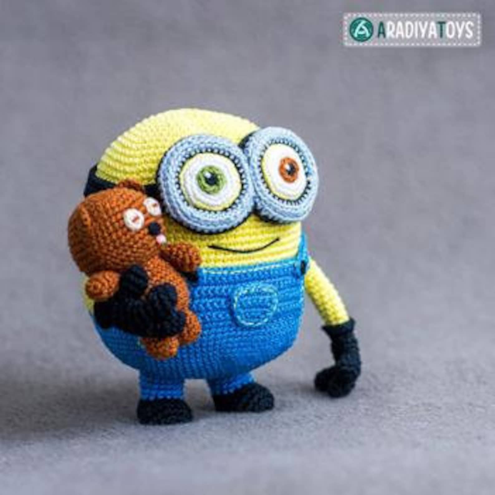 CROCHET PATTERN: Minion Bob and Bear Character of the Popular | Etsy