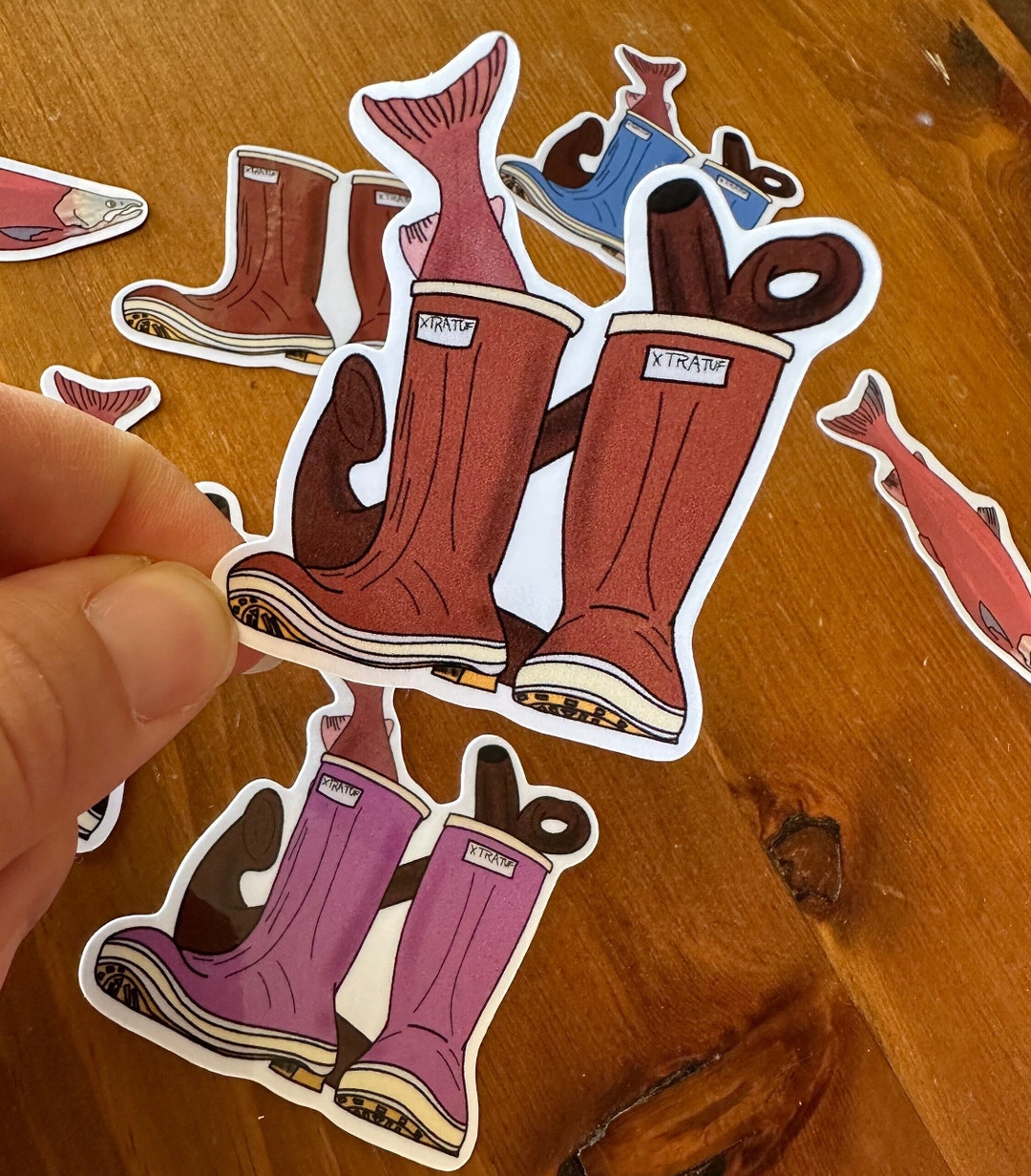 Alaska | Boots | Xtratuf | Sticker | Salmon - Etsy