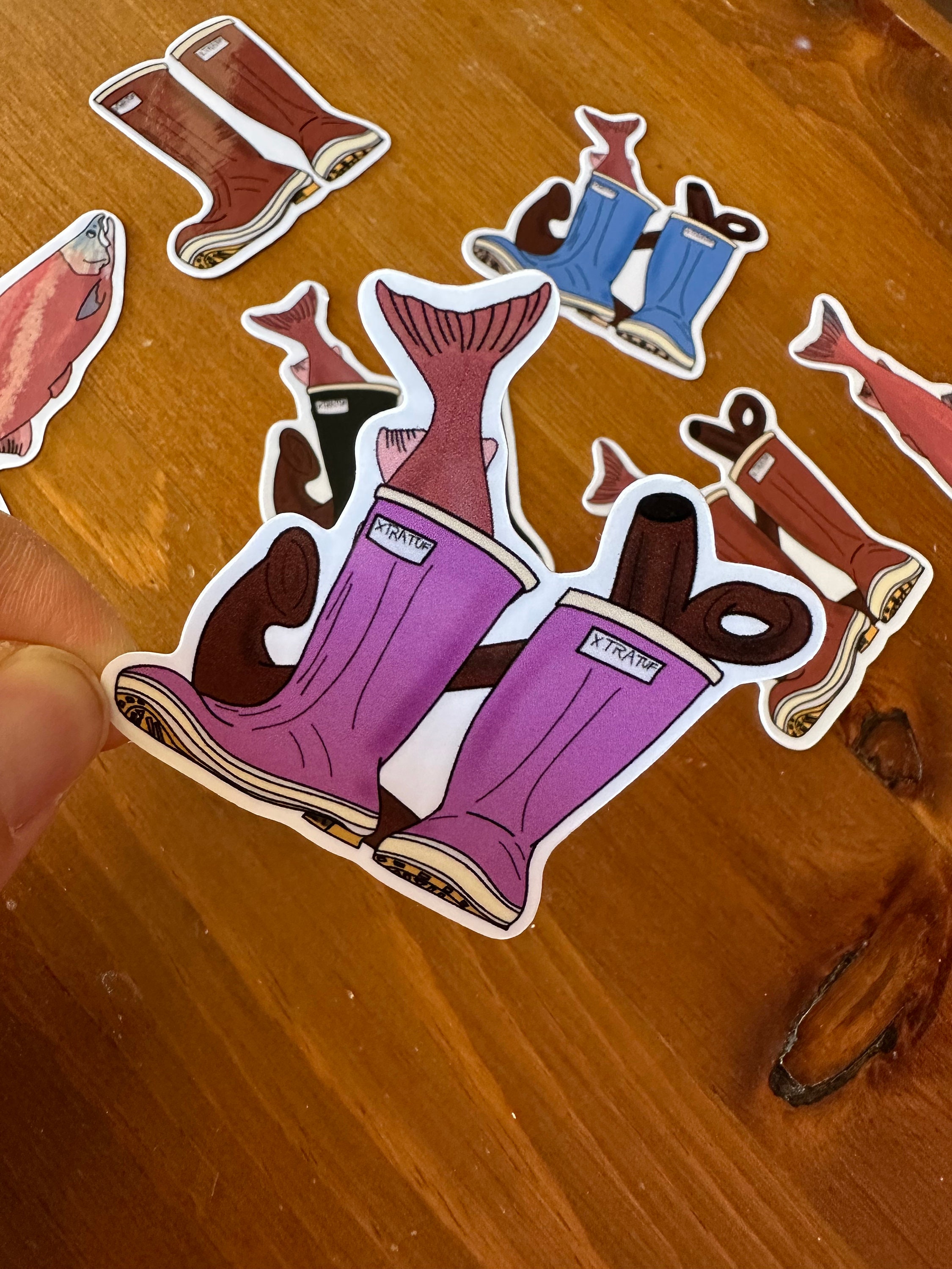 Alaska Boots Xtratuf Sticker Salmon - Etsy