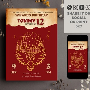 Harry Potter Birthday Invitation - PVC Invites - VIP Birthday Invitations