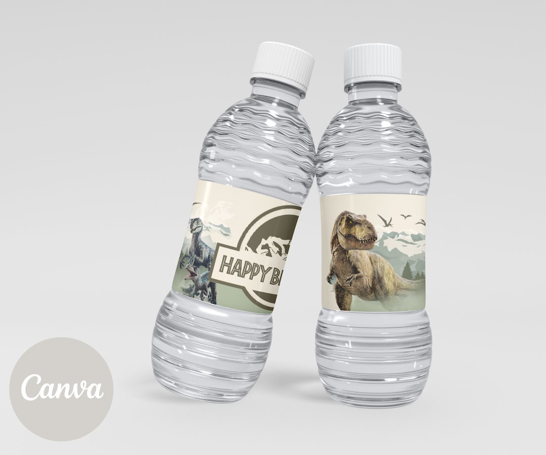 Jurassic World Water Bottle Label Dinosaur Theme Party Labels Dino