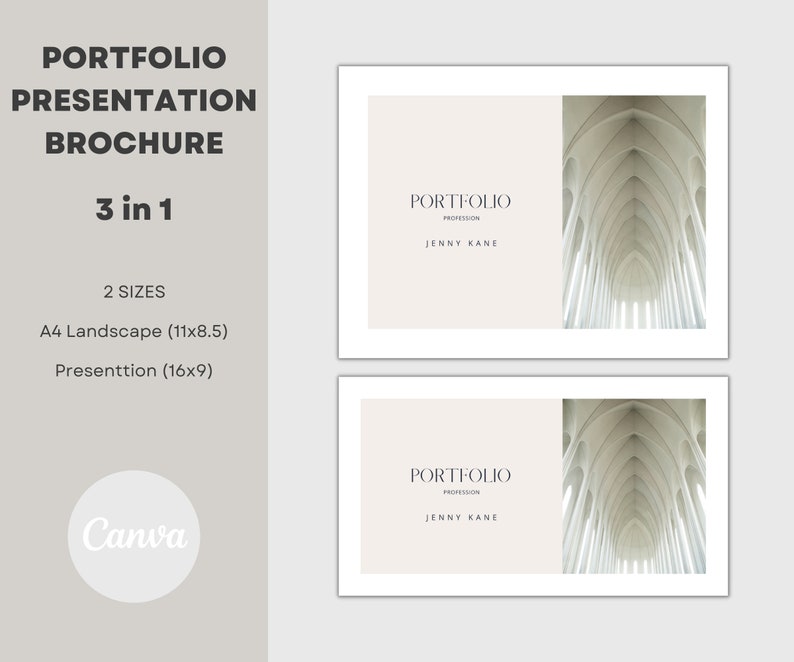 Portfolio Template | Presentation | Brochure | Modern Photo book | Editable and Printable - Two Sizes image 3