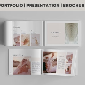 Modelo de portfólio | Apresentação | Folheto | Livro de fotos moderno | Editável e imprimível - dois tamanhos