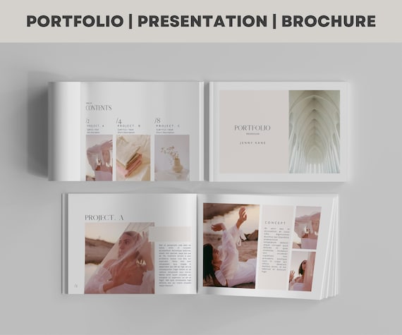 Portfolio Template | Presentation | Brochure | Modern Photo book | Editable and Printable - Two Sizes