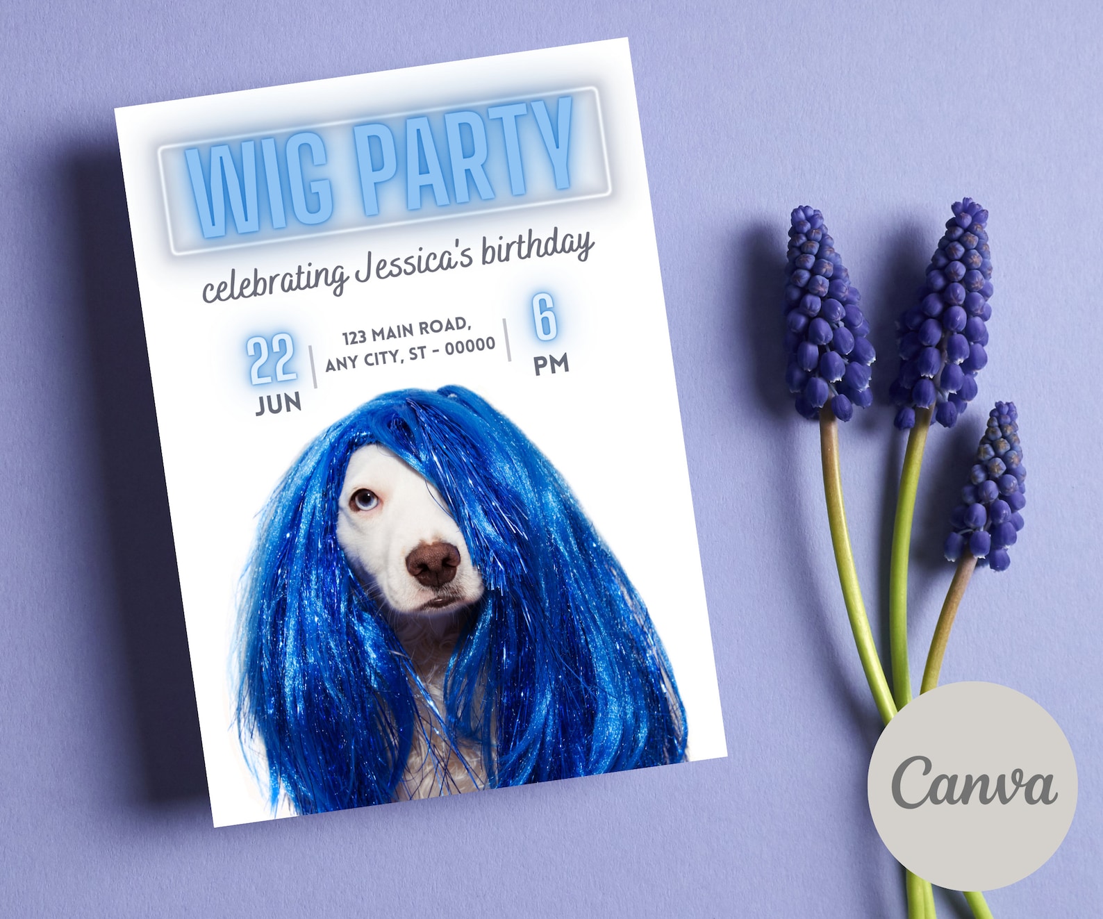 Wig Party Invitation Template Girls Night Wigging Out Hairstyle Theme
