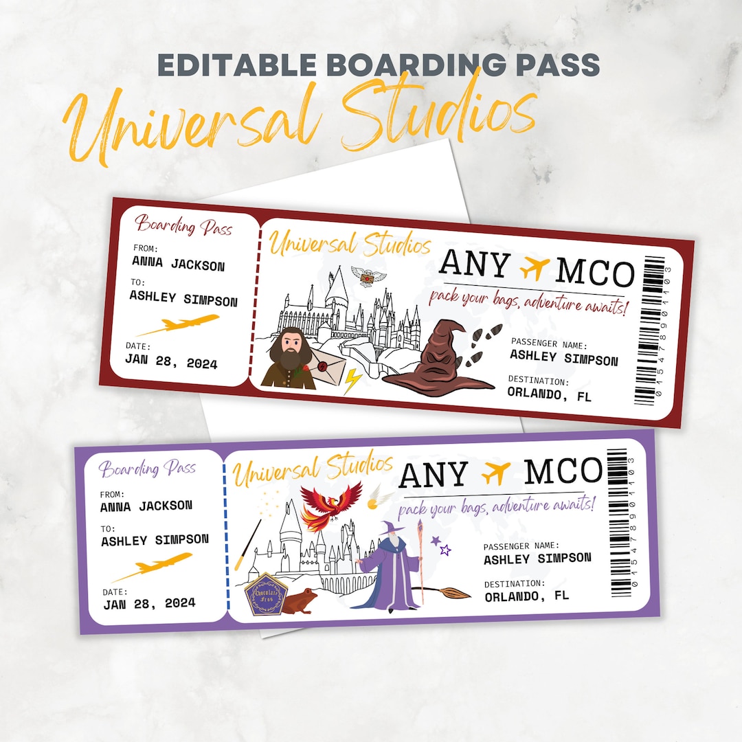 Universal Park Ticket Surprise Kids Adventure Park Invitation to Theme ...