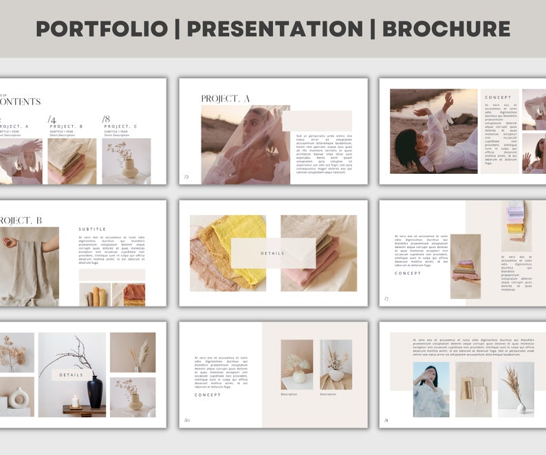 Portfolio Template | Presentation | Brochure | Modern Photo book | Editable and Printable - Two Sizes image 8