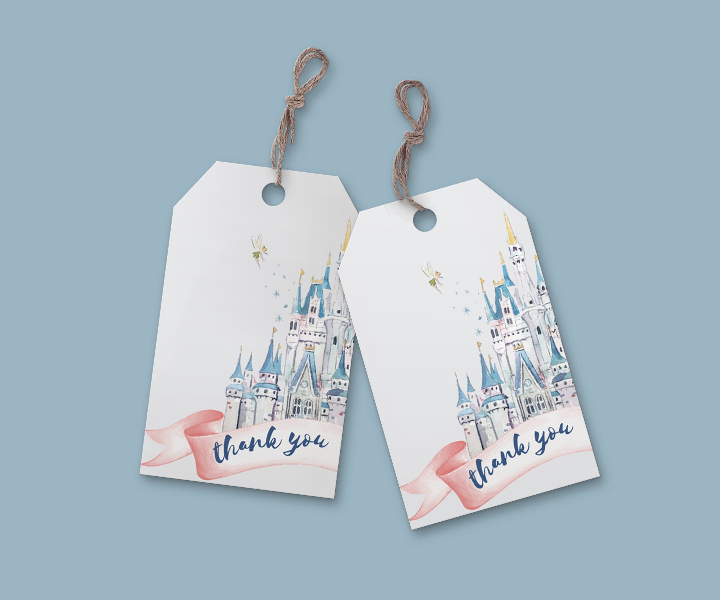 Princess Castle Party Labels: Thank You Tag, Cupcake Topper (digital ...